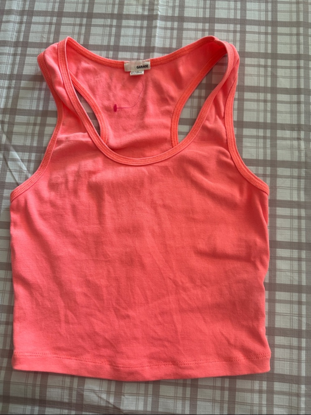 Garage Women’s Neon Coral Racerback Tank Top